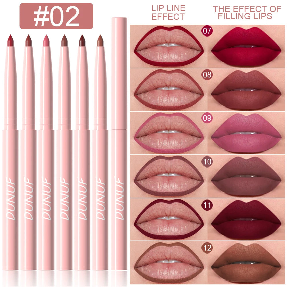 6pcs Waterproof Lip Liner Set Long Lasting