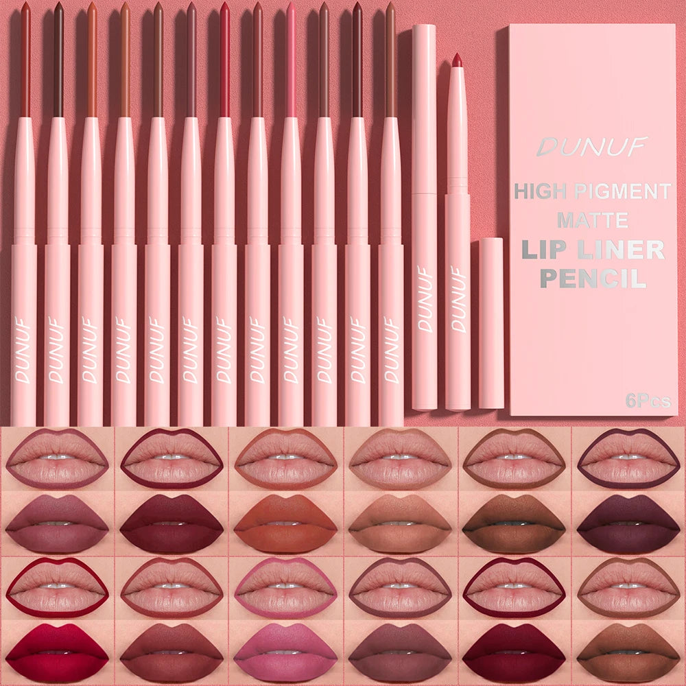 6pcs Waterproof Lip Liner Set Long Lasting