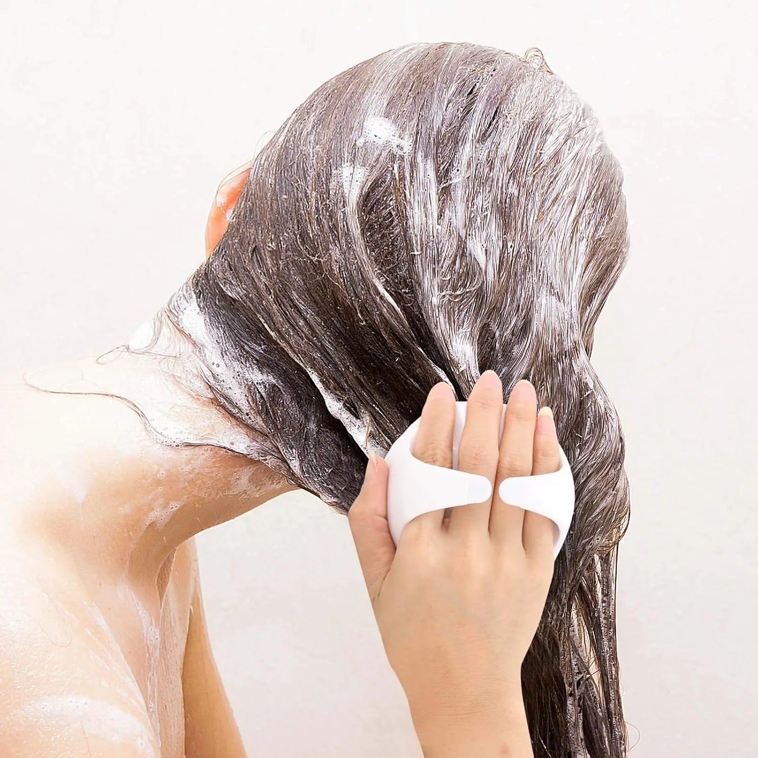 Silicone Scalp Massager Shampoo Brush Beige
