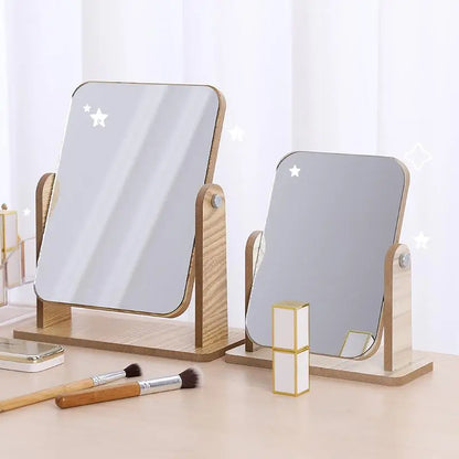 Clear Wooden Vanity Mirror Adjustable HD