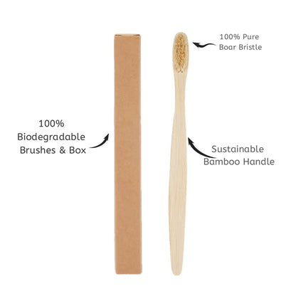 Eco Bamboo Toothbrush Set 5pcs Natural