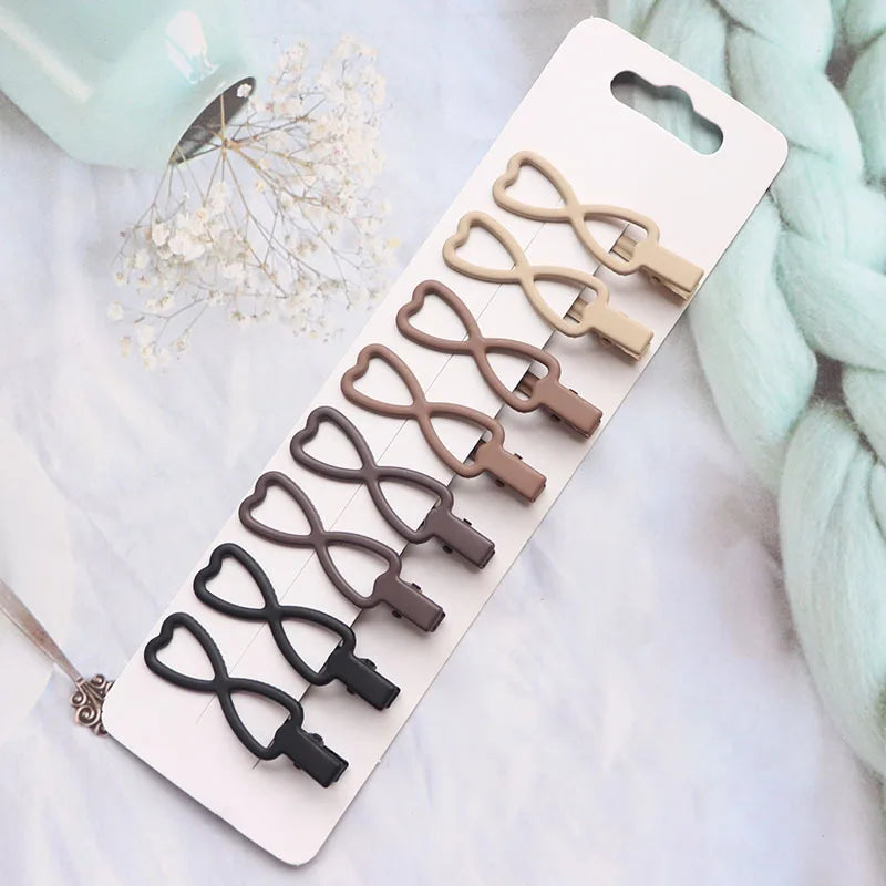 Vintage Frosted Geometry Hairpins Set 8pcs