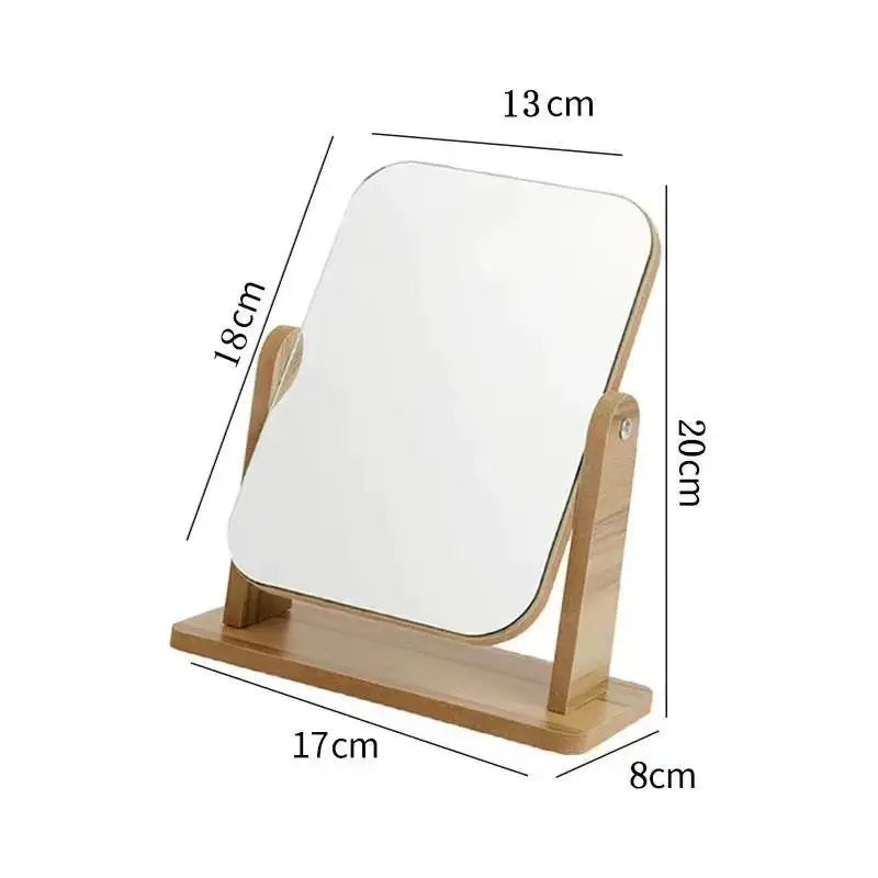 Clear Wooden Vanity Mirror Adjustable HD