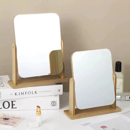 Clear Wooden Vanity Mirror Adjustable HD