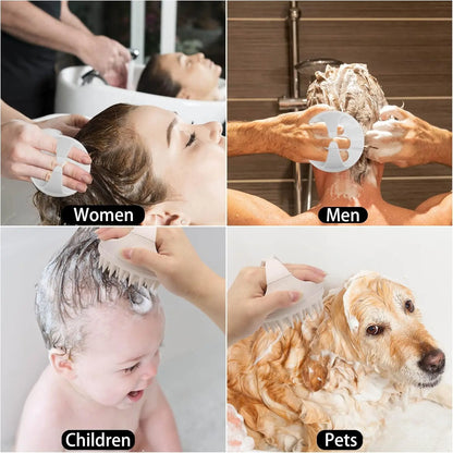 Silicone Scalp Massager Shampoo Brush Beige