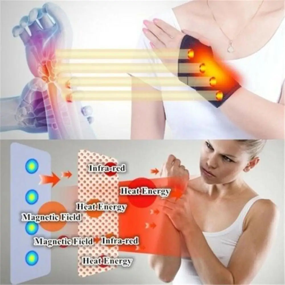 Tourmaline Self Heating Wrist Brace Pair