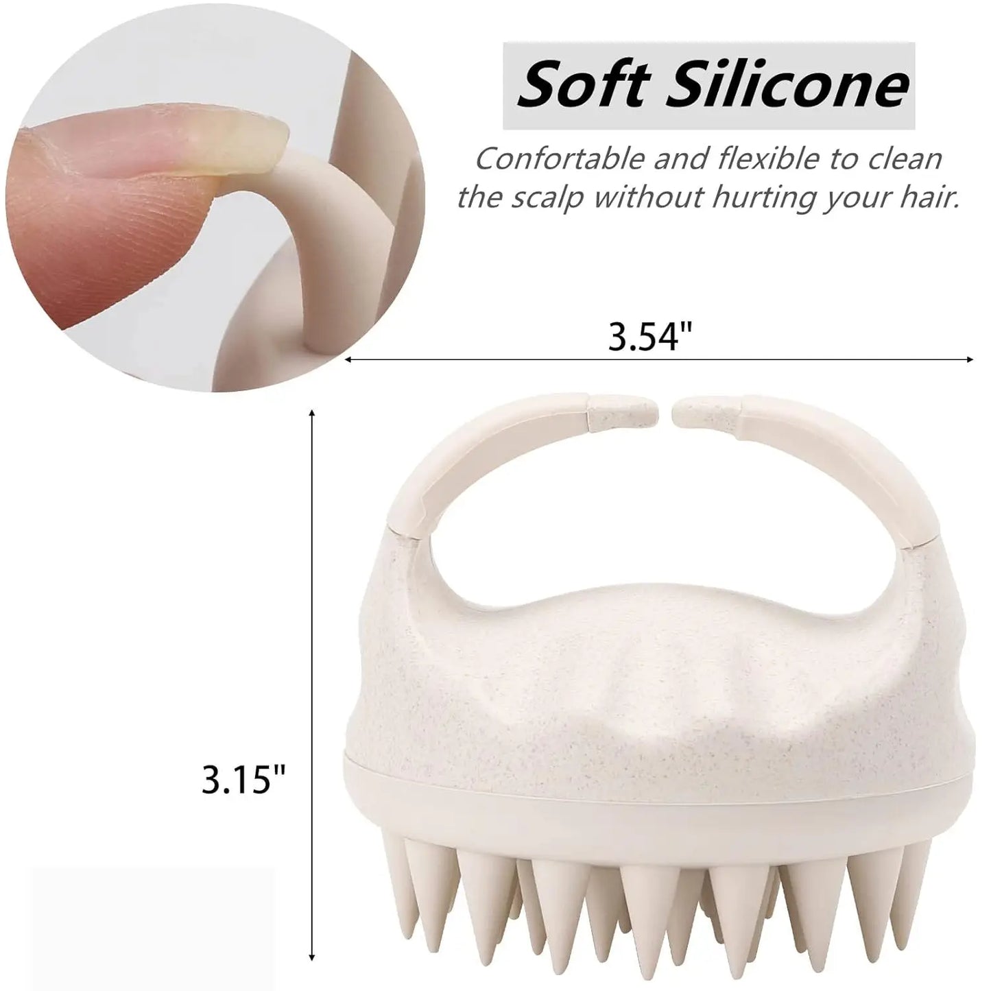 Silicone Scalp Massager Shampoo Brush Beige