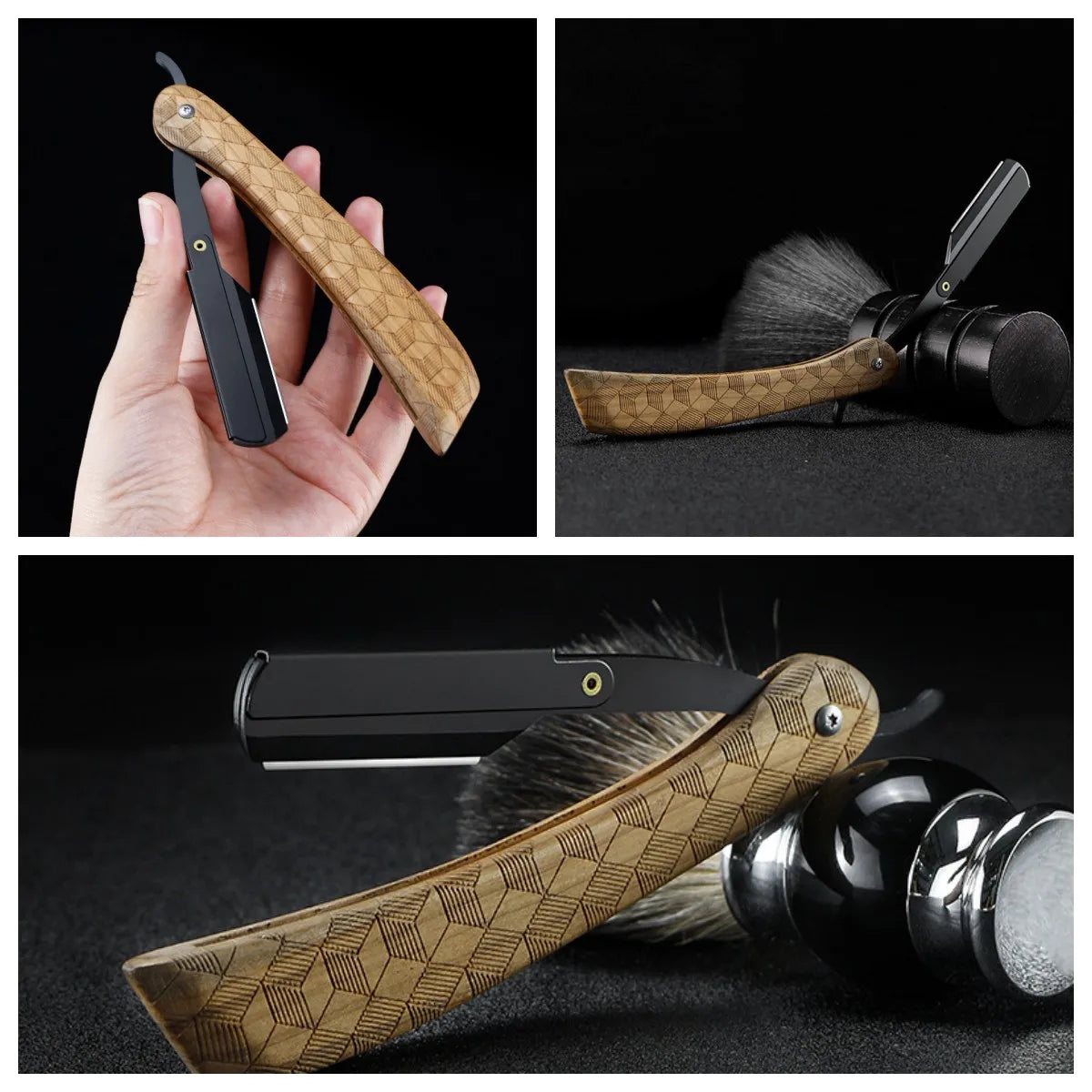 Men Straight Razor Barber Pro Steel Blade