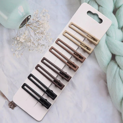 Vintage Frosted Geometry Hairpins Set 8pcs
