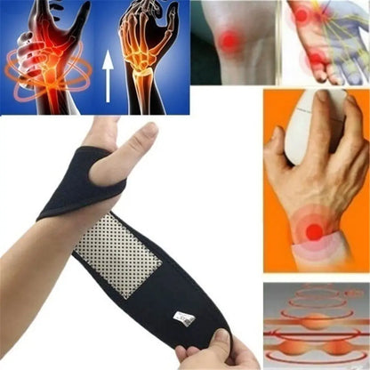 Tourmaline Self Heating Wrist Brace Pair
