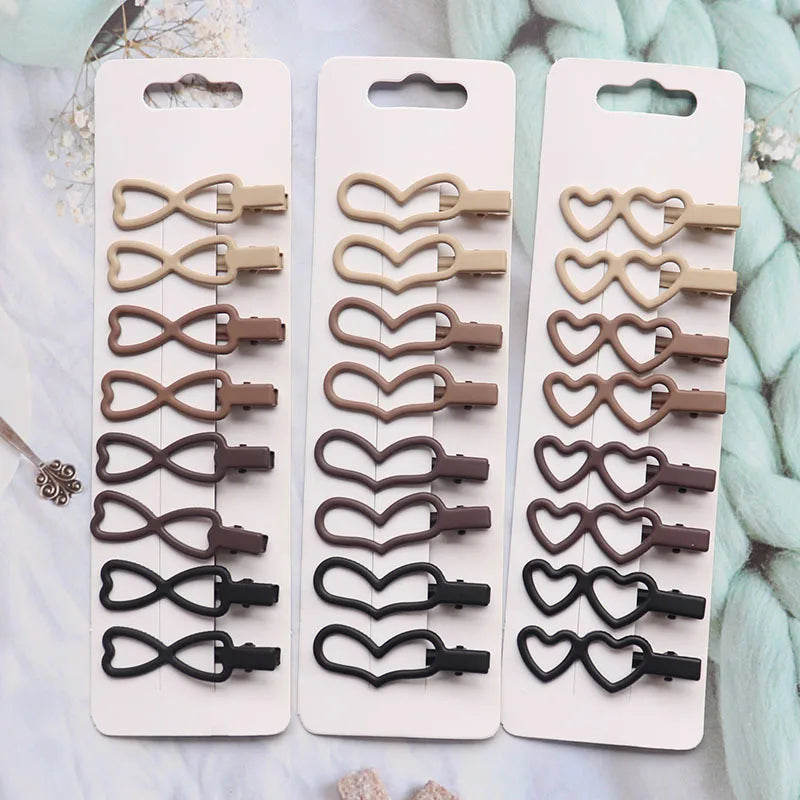 Vintage Frosted Geometry Hairpins Set 8pcs