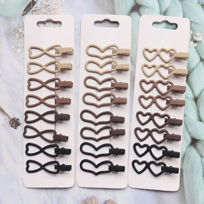 Vintage Frosted Geometry Hairpins Set 8pcs
