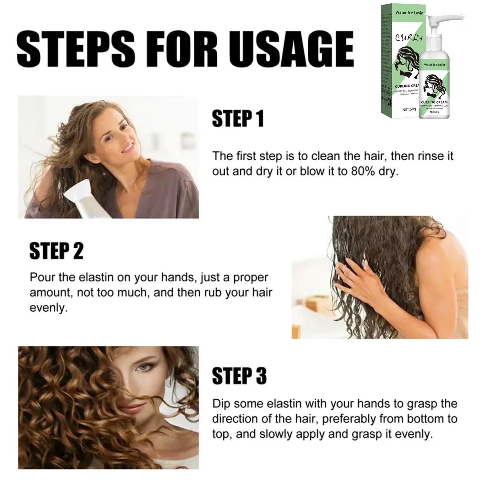 Curly Hair Styling Cream Moisture Shine Pro