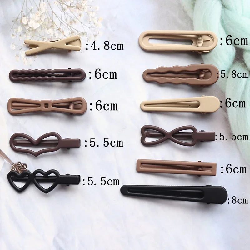 Vintage Frosted Geometry Hairpins Set 8pcs
