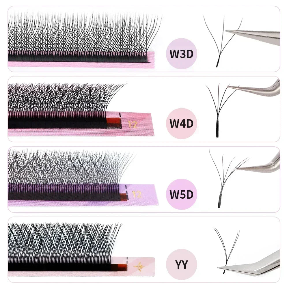 3D 6D W Shape Premade Volume Lash Fans Pro