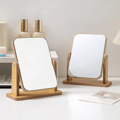 Clear Wooden Vanity Mirror Adjustable HD