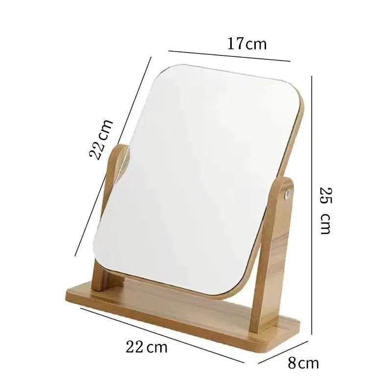 Clear Wooden Vanity Mirror Adjustable HD