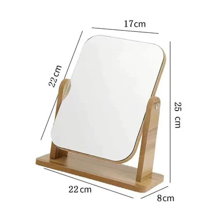 Clear Wooden Vanity Mirror Adjustable HD