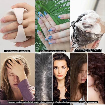 Silicone Scalp Massager Shampoo Brush Beige