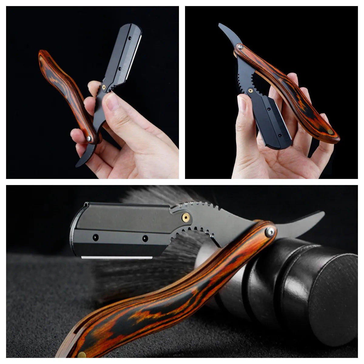 Men Straight Razor Barber Pro Steel Blade
