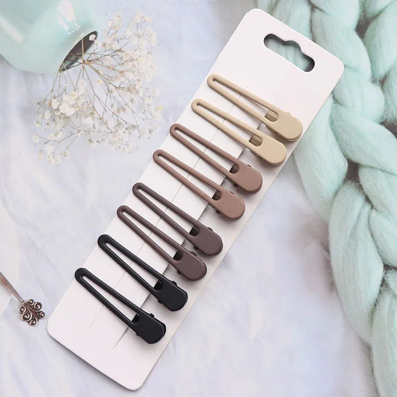 Vintage Frosted Geometry Hairpins Set 8pcs