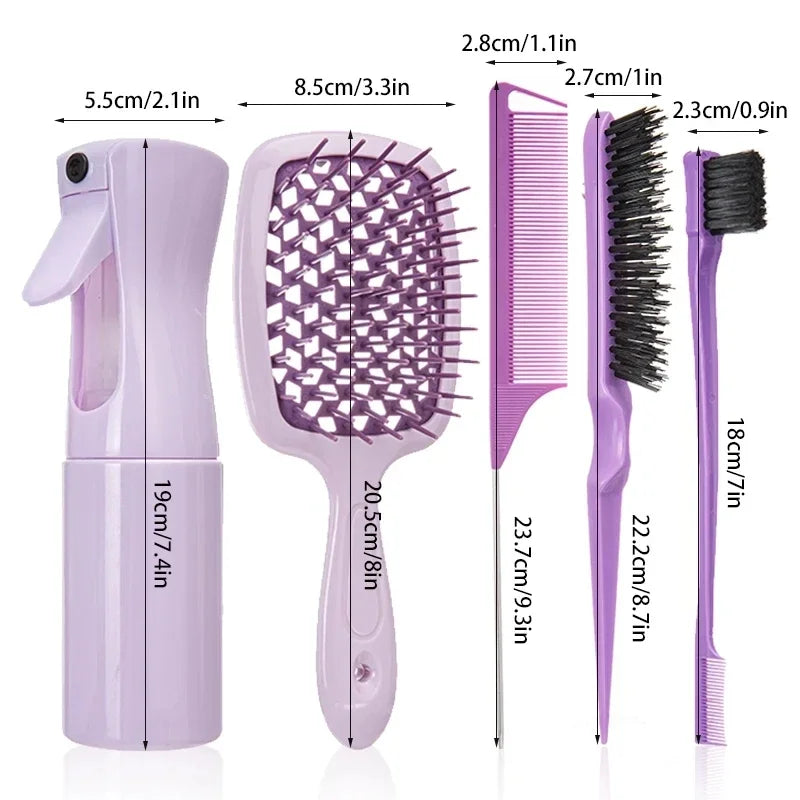 5pcs Hair Styling Comb Set Salon Pro Kit