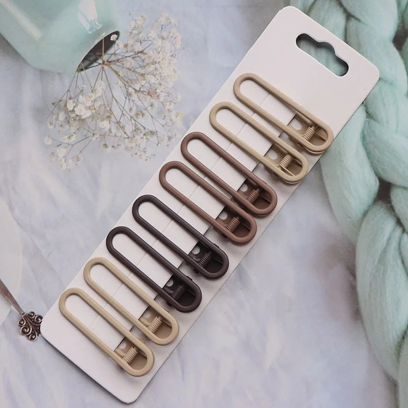 Vintage Frosted Geometry Hairpins Set 8pcs