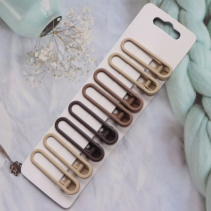 Vintage Frosted Geometry Hairpins Set 8pcs
