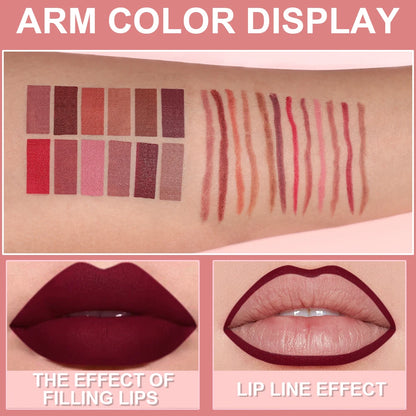 6pcs Waterproof Lip Liner Set Long Lasting