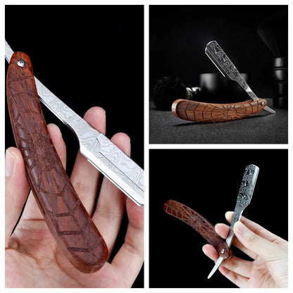 Men Straight Razor Barber Pro Steel Blade