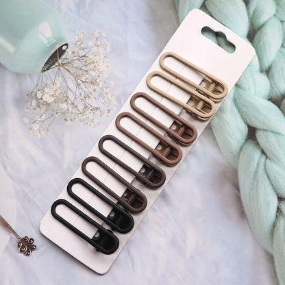 Vintage Frosted Geometry Hairpins Set 8pcs