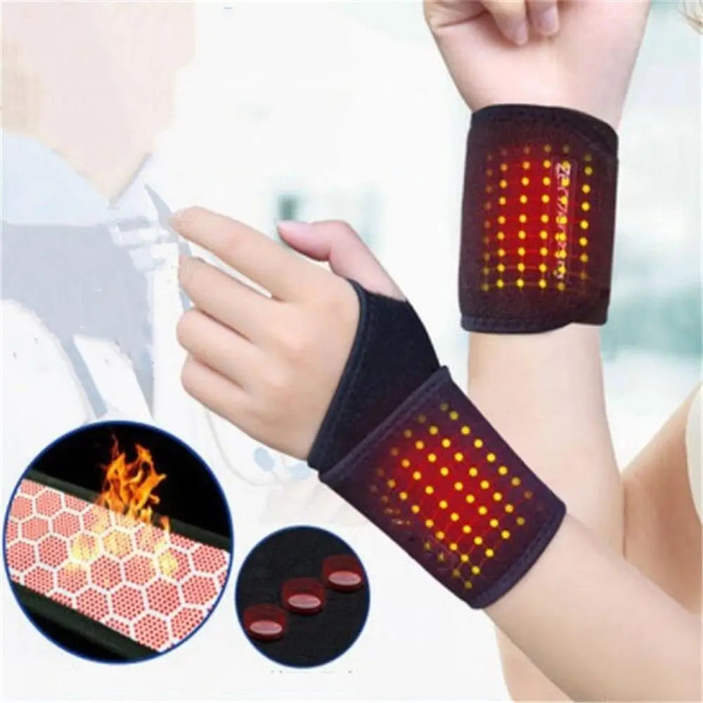 Tourmaline Self Heating Wrist Brace Pair