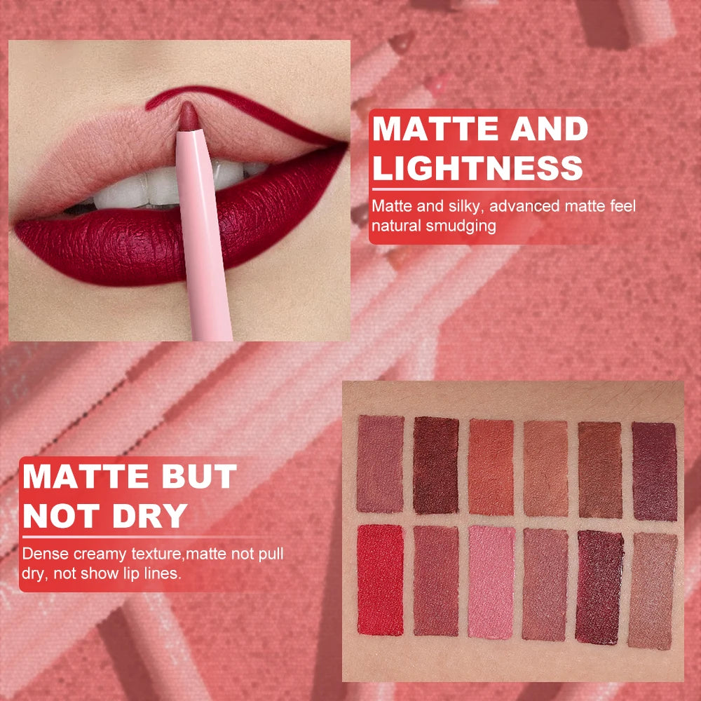 6pcs Waterproof Lip Liner Set Long Lasting