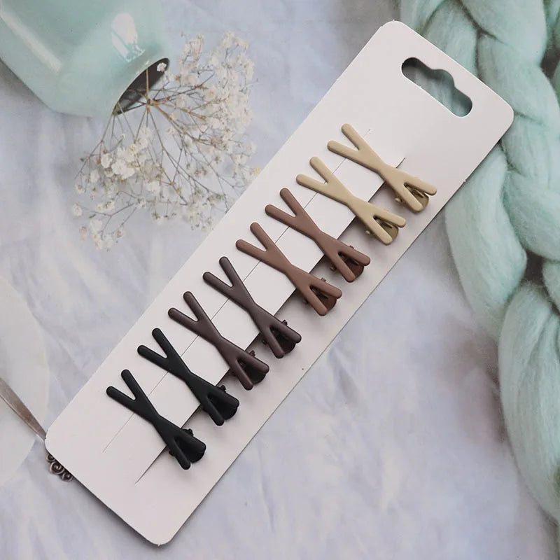 Vintage Frosted Geometry Hairpins Set 8pcs