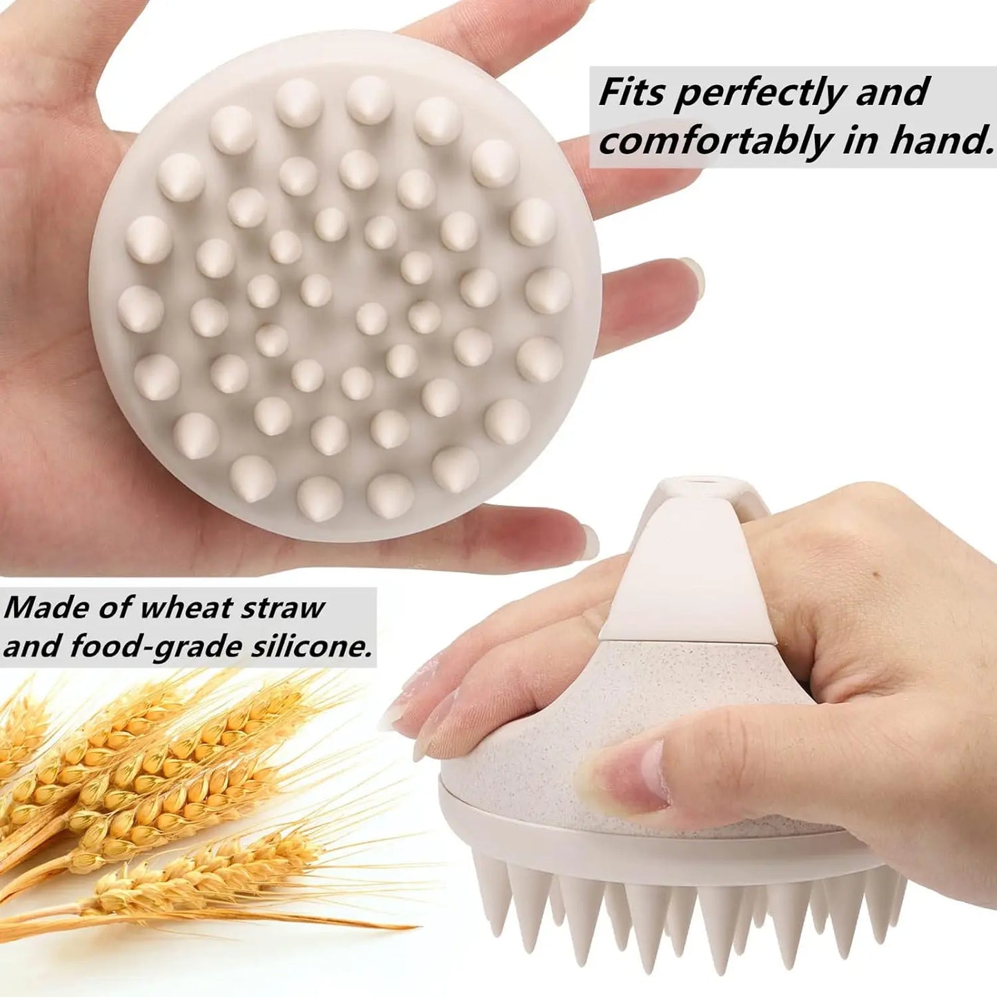 Silicone Scalp Massager Shampoo Brush Beige
