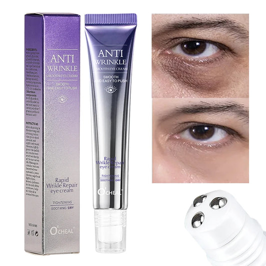 Anti Wrinkle Eye Cream Roller Massager Pro reduces dark circles, hydrates deeply, smooths fine lines, and refreshes tired eyes for a youthful look