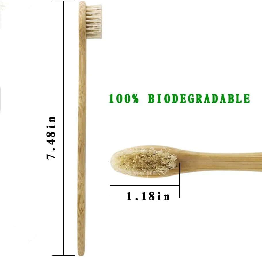 Eco Bamboo Toothbrush Set 5pcs Natural