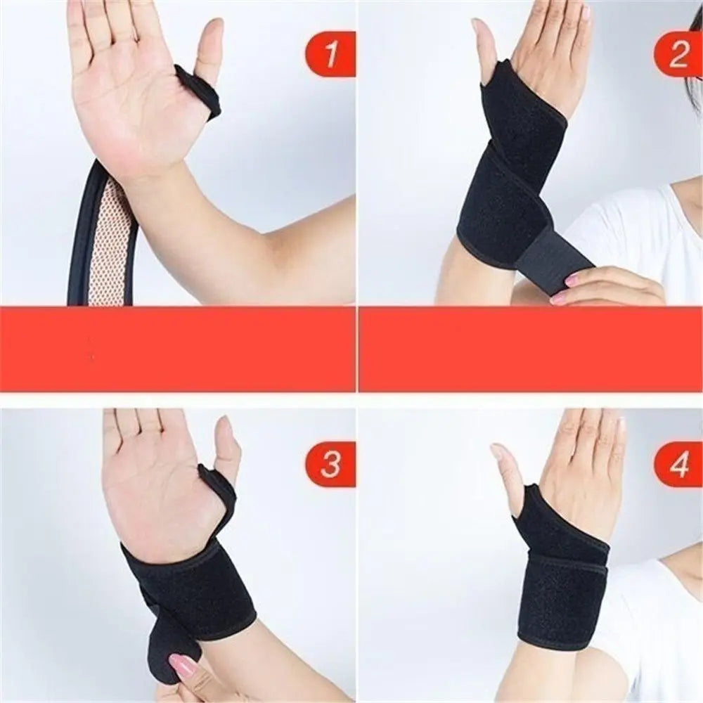 Tourmaline Self Heating Wrist Brace Pair