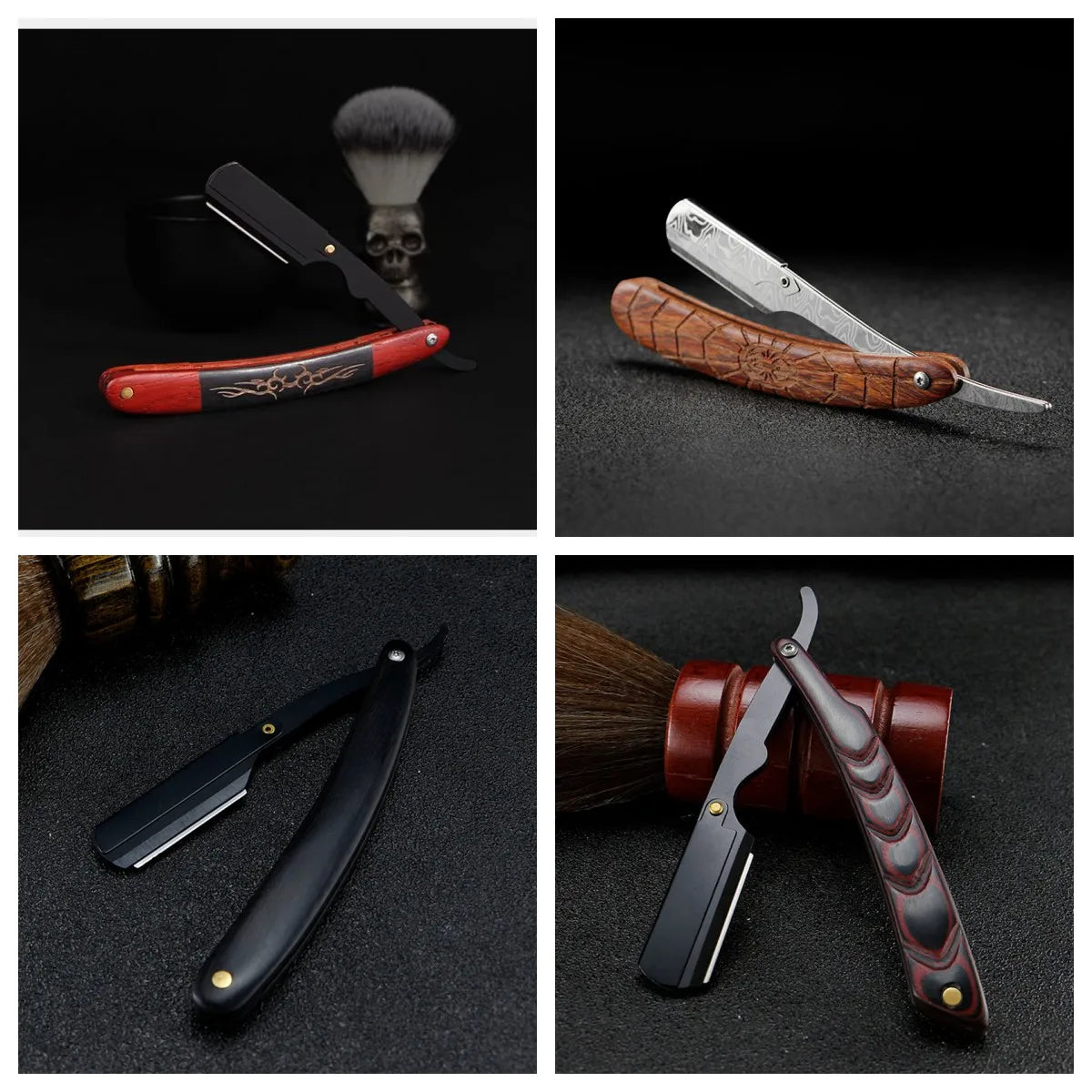 Men Straight Razor Barber Pro Steel Blade