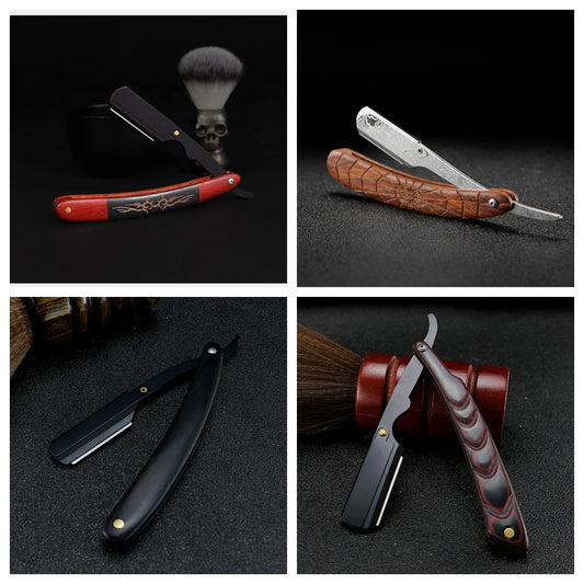Men Straight Razor Barber Pro Steel Blade