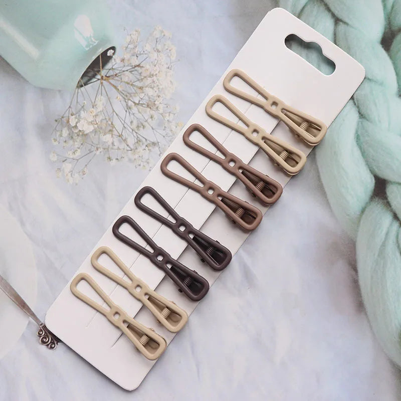 Vintage Frosted Geometry Hairpins Set 8pcs