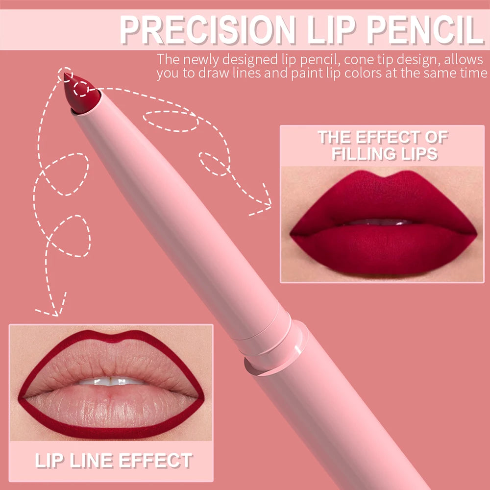 6pcs Waterproof Lip Liner Set Long Lasting
