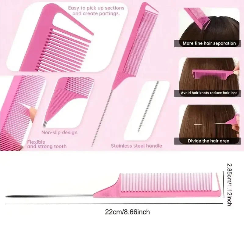 5pcs Hair Styling Comb Set Salon Pro Kit