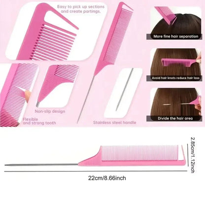 5pcs Hair Styling Comb Set Salon Pro Kit