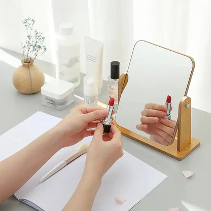 Clear Wooden Vanity Mirror Adjustable HD