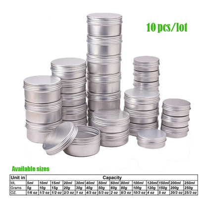 Aluminum Cosmetic Cream Storage Jar Set